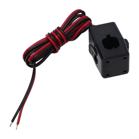No Sweat Install Split Core Current Transformer Clamps With Heavy Gauge 100Cm Leads For Ev Charging Piles And Power Grid Monitoring. Black clamp with red and black wires.