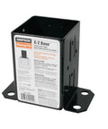 EZ Base Black Powder-Coated Post Base For 4x4 Concrete Install No-Brainer To Install With SDS Connector Screw Beefy Steel Post Support For Decks Fences And Outdoor Posts, black steel