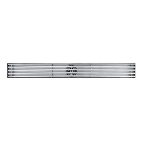 Top Shelf 304 Stainless Steel Linear Shower Drain With Built In Odor Guard And Slick Chrome Trim For Fresh Showers And Laundry Zones Quick Drop In Assembly Grip Tight Grate Level Surface Layout 60Cm Long, front view.