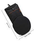 Durable Portable Drum Storage Bag In Black Oxford Fabric For Practice Pads Percussion Gear And Accessory Organizer, measures 35cm x 60cm.