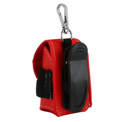 Premium Leather Golf Ball Pouch With Tee Holder Mini Pocket Belt Bag Clip On Waist Storage Hand Stitched Leather Wear Resistant