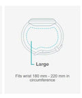 Size chart for Charge 3 SE Fitness Tracker With Graphite White Silicone Band Bundle One Size Fits Most Small and Large Bands