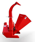 PTO Wood Chipper 3 Point Shredder Mulcher Tractor Attachment with reversible hardened tool steel blades, side view.