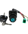 Upgrade Rig Safety With Sick Ignition Switch Set Plus Seat Latch Fuel Cap For ATVs Four Wheelers To Stop Theft Ensure Smooth Starts Keeping Machine Locked Down Enjoy Zero Stress On Adventures Without Risk Of Stolen Parts. black ATV ignition switch kit with keys and wiring