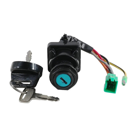 Upgrade Rig Safety With Sick Ignition Switch Set Plus Seat Latch Fuel Cap For ATVs Four Wheelers To Stop Theft Ensure Smooth Starts Keeping Machine Locked Down Enjoy Zero Stress On Adventures Without Risk Of Stolen Parts. black ATV ignition switch kit with keys and wiring