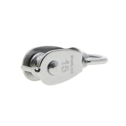 Beefy Stainless Steel Cable Pulley Wheel Set With Four M15 Single Pulleys Heavy Duty Lifting Rollers 360 Degree Rotating Rope Block For Hoisting Rigging And Towing, stainless steel 15 pulley