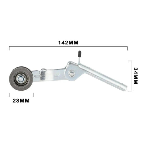 Rock Solid Iron Chain Tensioner Kit for MX350 With Guide Wheels Pulley Roller Tool to Keep Chain Tight And Stop It From Slipping Or Jumping Off For Serious Bikes. 142mm metal tensioner with 28mm roller