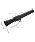 Badass Gear For Real Fire Emergencies This Two Piece Extinguisher Spray Head shows a matte black nozzle with dimensions for precision use.