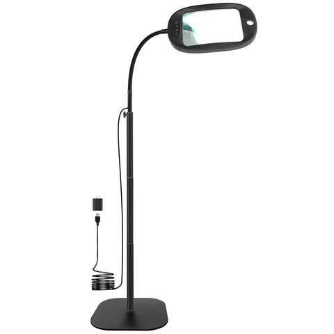 Upgraded 30X And 10X Floor Magnifying Glass With Light And Stand Hands Free 3 In 1 Magnifying Lamp