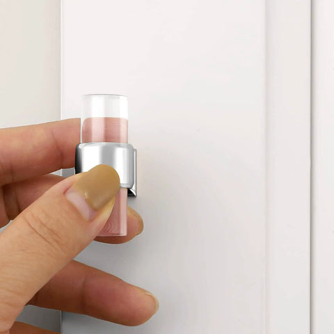 Close-up of Five Pack Clear Acrylic Cabinet Handles With Single Hole Design Polished Chrome Zinc Alloy Drawer Pull