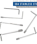Stainless Steel Flat Point Set Screw Kit With Hex Socket Grub Screws M2 Through M8, includes hex keys, high-quality stainless steel material.