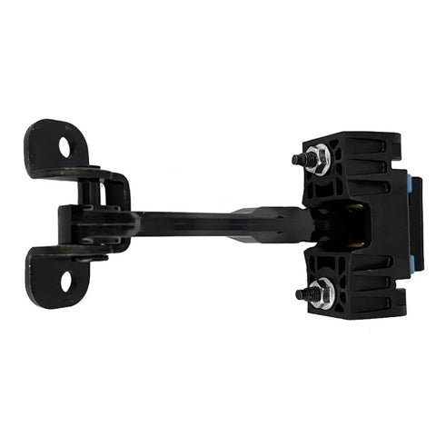 Close-up of Peugeot Boxer Car Door Hinge Check Strap OEM 1358220080 9181N9 showing rugged metal ABS build and bolts.