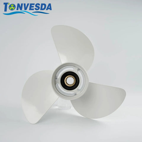 Aluminum Outboard Propeller Set For 50 To 130HP Boats With 15 Spline Right Hand 3 Blade Includes Four Size Options 13 By 19