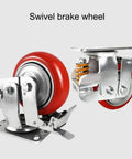Heavy Duty Swivel Caster Wheels Built To Roll Smooth Featuring Wear Resistant Polyurethane Treads And Quick Release Spring Loaded Brakes.