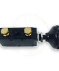 Side view of BAV015 4 Way 3 Position Manual Air Valve with Five 1 Quarter Inch NPT Ports for tailgates and pneumatics.