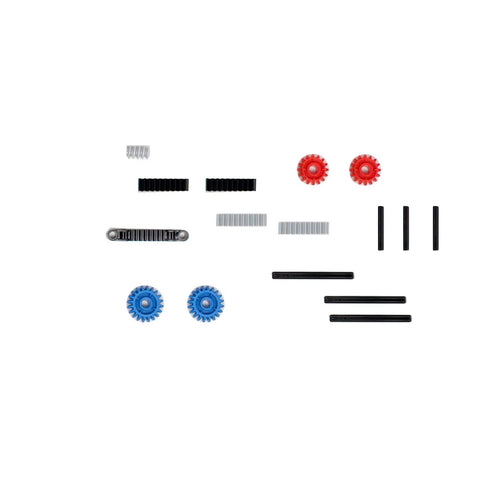 117 Piece Technic Gear And Axle Set For Mainstream LEGO Compatible Builds With Gear Rack And Worm, Pins, Axles, Connectors displayed