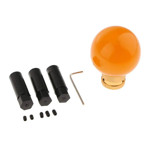 Cool Stylish Yellow Resin Manual Gear Shift Knob With Metal Mount Kit For Universal Fit Auto Upgrade Custom Shifter Handle No Buttons Needed Easy Install, orange resin knob with mount kit