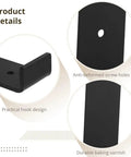 Knockout Heavy Duty Shelf Brackets 4 Pack Black L Shape Corner Supports With Secure Locking Hooks For Wall Mount Floating Shelves And Dang Solid Home Organization close-up of anti-deformed screw holes and practical hook design.