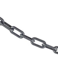 Rock Solid Plastic Barrier Chain Reel With Hella Durable Links For Straight Up Reliable Crowd Control Indoors Or Outdoors With Silver Finish showing durable silver plastic links.