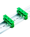Din Rail PCB Mounting Adapter Kit For C45 Rail With 35mm And 15mm Spacers, green plug and play circuit board holder clip on rail