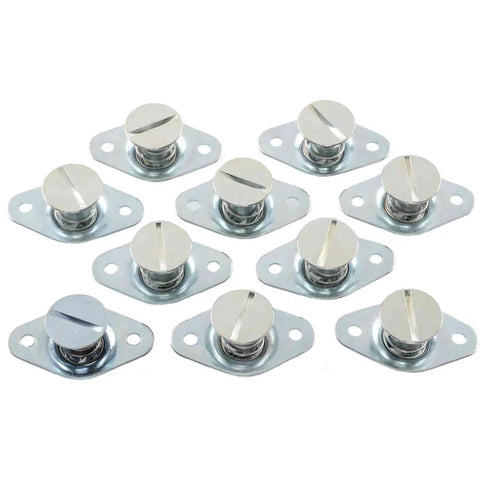 Pro-Race Quarter Turn Fastener 5/16 In Shank Zinc Plated Quick Release Latch set of 10 with slotted drive and heavy-duty build.