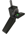 jhtii magnetic centering head pipe center finder with adjustable dial protractor, black angled front view