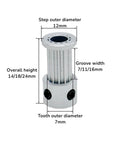 Rock Solid 2GT Timing Pulley Set With Giant Gear Ratio Of Three To One For Smooth Power Transfer And Super Tight Tension Using Wide Belt Compatibility Options And Mega Bore Sizes Up To Twelve Millimeters For Heavy Duty Builds That Last, 12mm alloy pulley