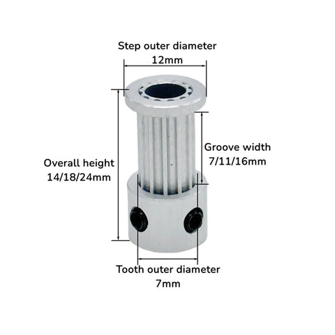 Rock Solid 2GT Timing Pulley Set With Giant Gear Ratio Of Three To One For Smooth Power Transfer And Super Tight Tension Using Wide Belt Compatibility Options And Mega Bore Sizes Up To Twelve Millimeters For Heavy Duty Builds That Last, 12mm alloy pulley
