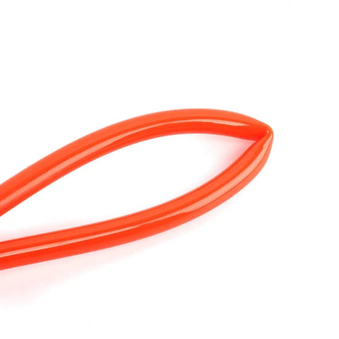 Orange PU Pneumatic Air Tubing Hose Three Eighths Inch Diameter Ten Meter Length, coiled view of flexible polyurethane tubing