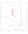 Technical drawing of Heavy Duty Steel Gate Lock Box For Metal Gates And Fences Precut Holes For Mechanical Combination Locks Backset Standard One And Three Quarters Inch Thick Not For Aluminum Gates Easy Install For Secure Gate Access showing dimensions