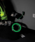 Electrician using Glow In The Dark 20 Foot Fiberglass Fish Tape With Nylon Tip And Stainless Steel Connector Removable Case for wiring.