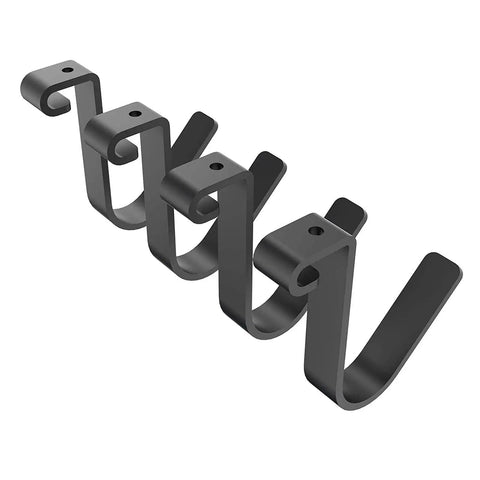 4 Pack Add On Storage Rail Hook Accessory For Ceiling Rack And Wall Shelving Systems 100 Lbs Tested, heavy-duty steel hooks.