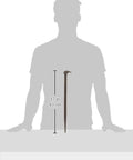 16 Inch Rolling Head Pry Bar With Long Pointed Taper And 90 Degree Head For Maximum Leverage next to human scale silhouette.