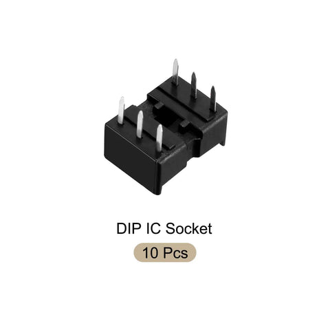 DIP IC Socket Adapter for Soldering on PCB, 2.54mm Pitch, 6-Pin Layout, durable connector shown with pins facing up