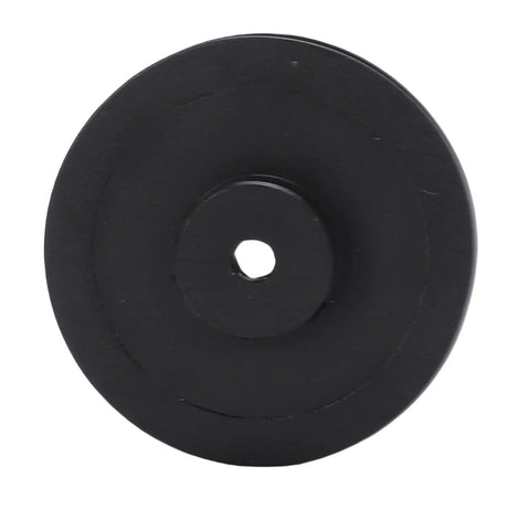 Built Tough Aluminum Alloy Single Groove Web Sheave 6mm V Belt Pulley With Slick Matte Coating front view, black finish, for easy installs.