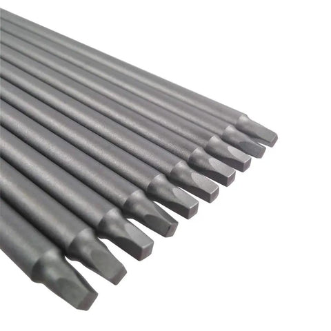 Ten Piece Square Drive Bit Set With One Quarter Inch Shank Magnetic SQ2 Square Head Bits Five Point Nine Inch Length