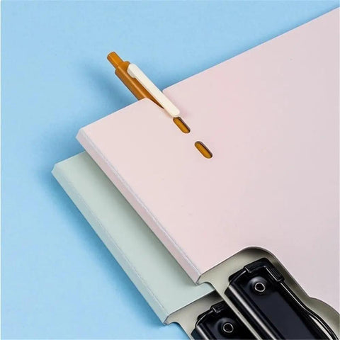 File Folder A4 All In One Multifunctional Clipboard And Storage Organizer For Office Paperwork Contracts And Documents Yellow Clip Keeper For Easy Filing Organizing And Travel, pink A4 file folder with clip