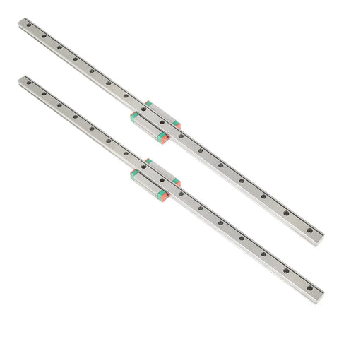 Top Tier Compact Precision Linear Guide Rail System Two Piece Heavy Duty Steel Set For Small Automated Equipment And High Accuracy Motion Control with rail and sliding blocks.