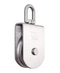 Beefy Single Wheel Lifting Pulley Block With 3300 Lbs Capacity Swivel Roller Rope Pulley Made from 304 Stainless Steel