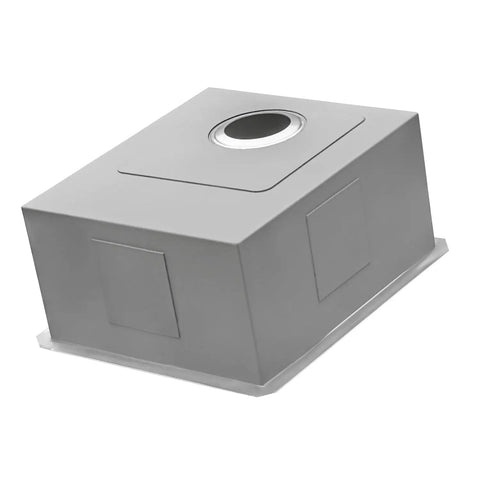 Bottom view of 13 By 15 Inch Undermount Bar Prep Kitchen Sink Single Bowl 16 Gauge Stainless Steel Zero Radius Brushed Finish T 304 Grade Rust Resistant Space Saver For Small Bar And Prep Area