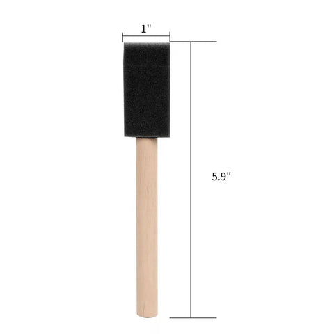 Kick Ass 1 Inch Foam Paint Brush 12 Pack High Density Polyfoam Applicators for Mod Podge, 1 inch head, 5.9 inch total length.