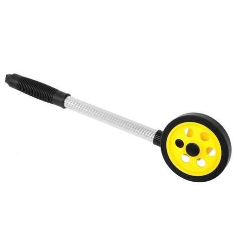 Keenso Measuring Wheel, Aluminum Handle, 999.9m with yellow wheel and textured grip for precise measurements.