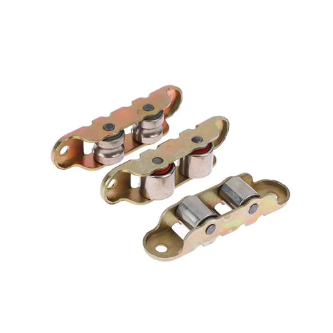 Workhorse Double Wheel Sliding Door Roller No Sweat Replacement With Slick Motion 80 Type Metal Track Hardware showing three sliding door rollers in steel.