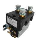 Jwdaawn Dc Spdt Contactor Solenoid Relay Switch for Golf Cart and Forklift Vhcle, 48V, 125A, featuring heavy duty terminals.