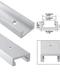 Pro Grade Aluminum T Track Slot Miter Jig For Woodworking Telescopic T Slot Rail with dimensions and cross-sectional view