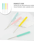 Hella Sharp Icing Scribe Tool Kit With 12 Stainless Steel Fondant Needles For Sweet Cookie Decorating and Cake Design on a white background.