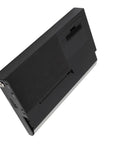 Rock Solid Aluminum Egpu Dock For Laptops Featuring Pcie 4 0 X4 Bridge Slot Supporting Desktop Graphics Cards And Atx Sfx Power Supply angled view showing the rear panel.