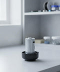 Heavy Duty Micro DC 390 High Speed Electric Motor For Vacuum Cleaner Upgrade in compact black base on workbench.