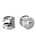 Locking Cam Lock Rock-Solid Eccentric Wheel Three-In-One Connector Nut made of durable carbon steel, two pieces shown