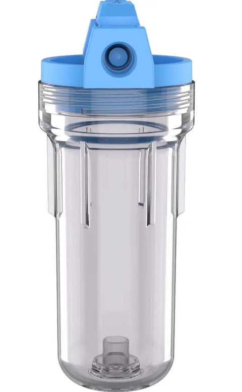 Whole House Water Filtration System 10 Inch Standard with Valve-In-Head Three Quarter Inch NPT Clear Housing Includes TO1 Cartridge